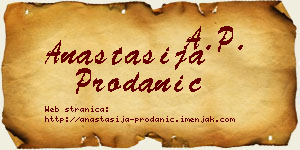 Anastasija Prodanić vizit kartica